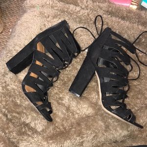 Lace up heeled sandals